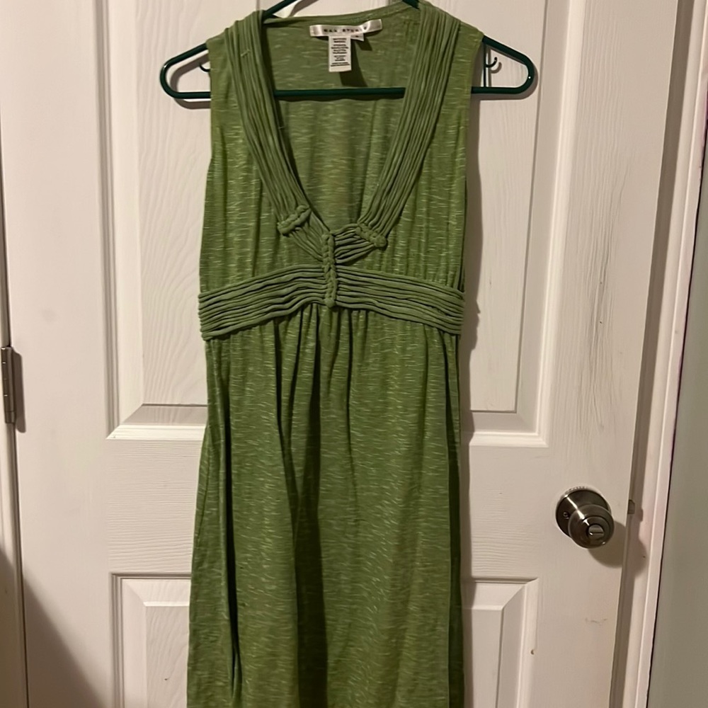 Green low cut dress
